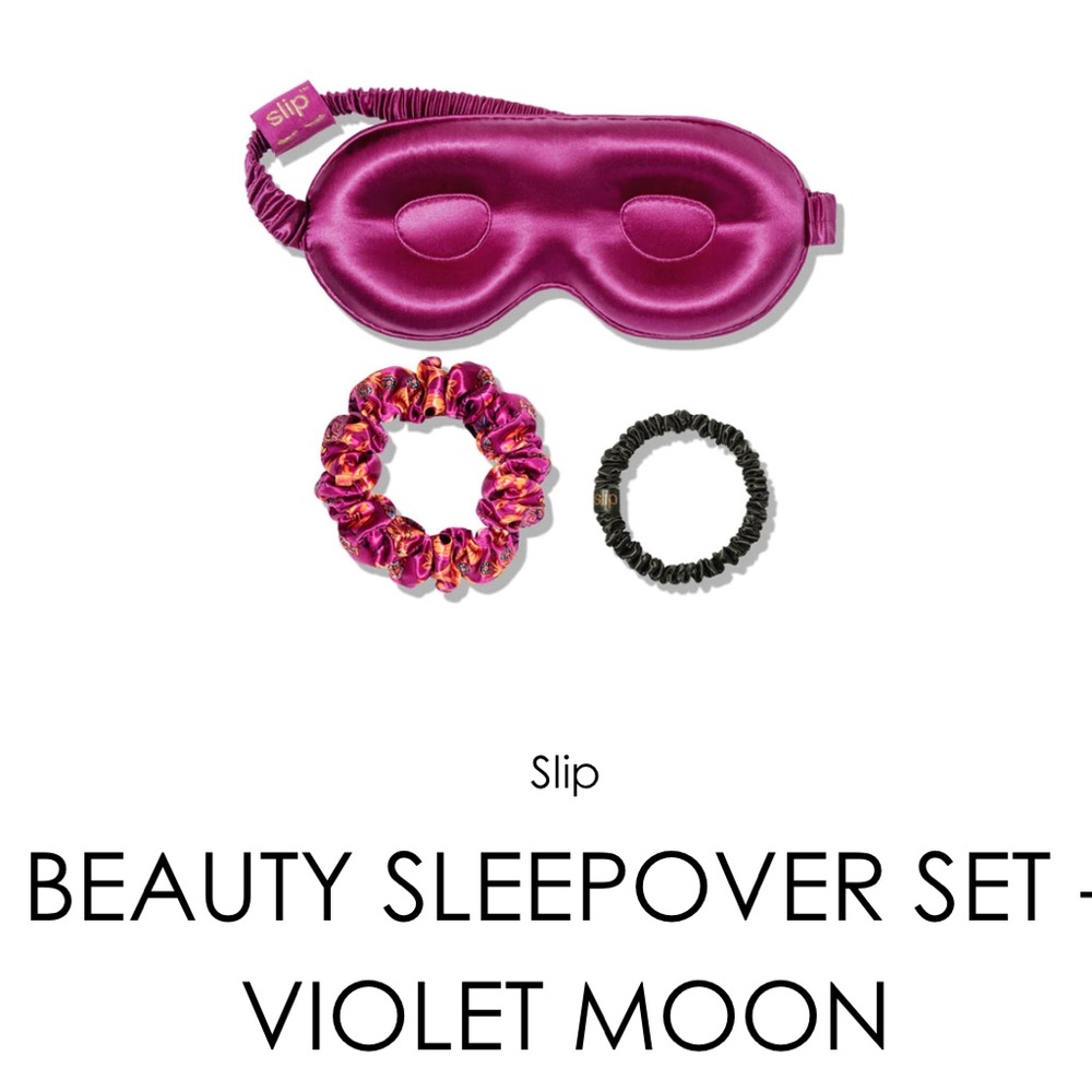 Slip VIOLET MOON Contour Sleep Eye Mask Scrunchies Set BEAUTY SLEEPOVER Sold Out